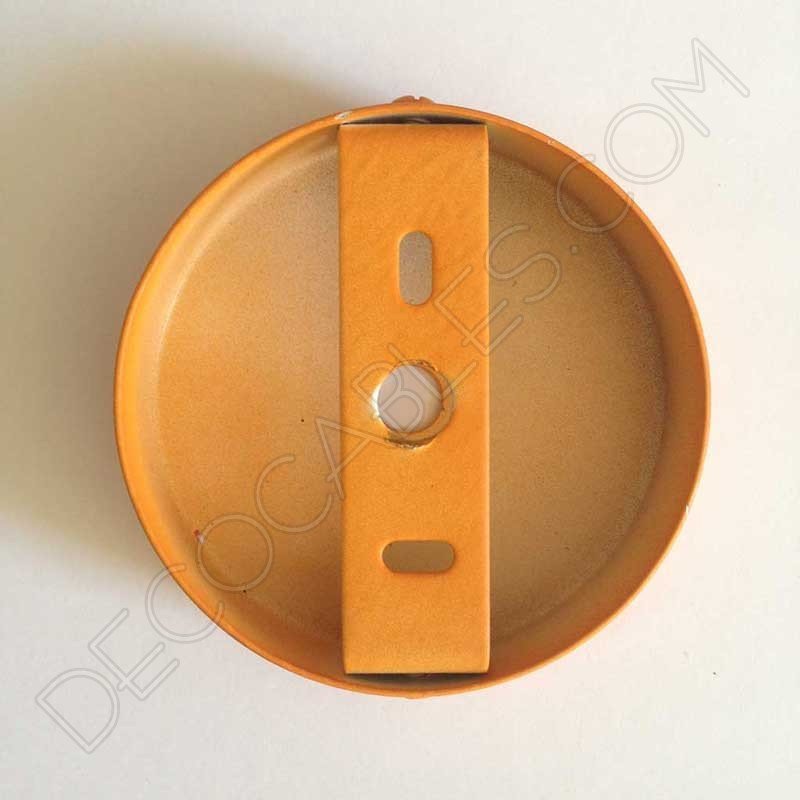 Soporte florón de techo para lámpara en hierro en color naranja Soporte florón de techo para lámpara en hierro en color naranja