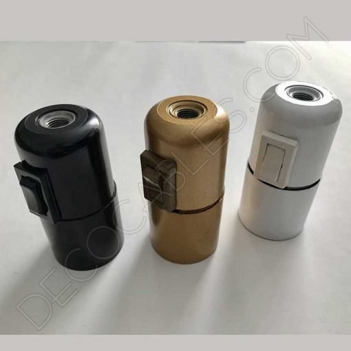 Portalámparas liso con interruptor (Varios colores) 10 Portalámparas baquelita con interruptor varios colores