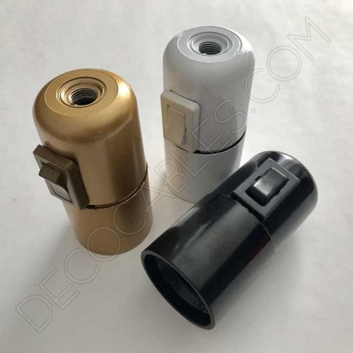 Portalámparas baquelita con interruptor varios colores