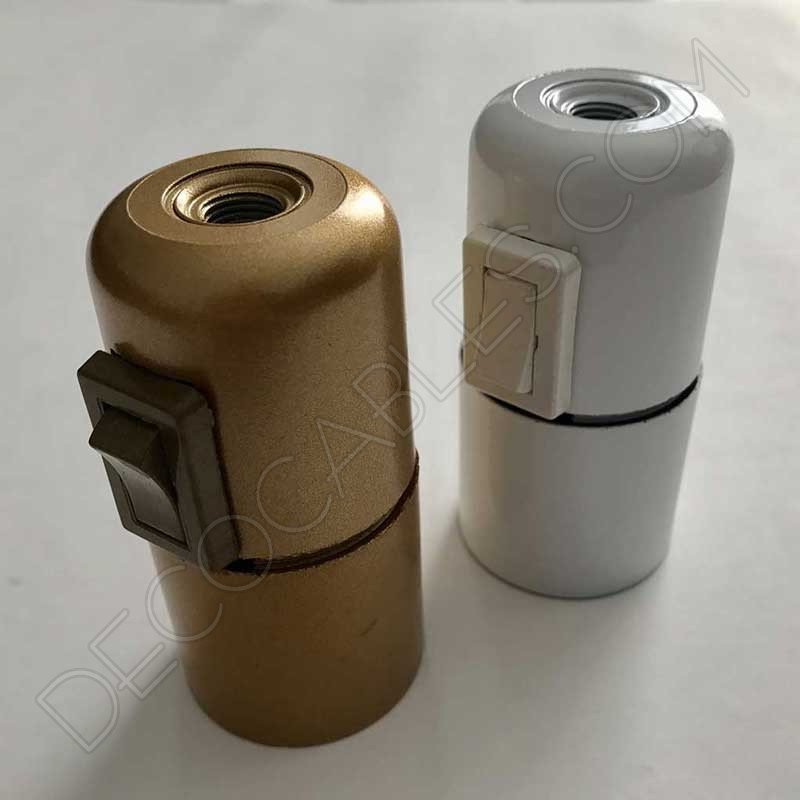 Portalámparas baquelita con interruptor dorado Portalámparas baquelita con interruptor dorado