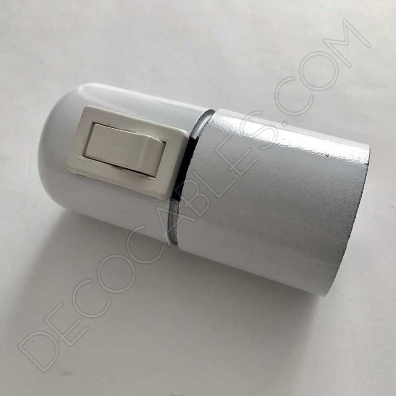 Portalámparas baquelita con interruptor blanco Portalámparas baquelita con interruptor blanco