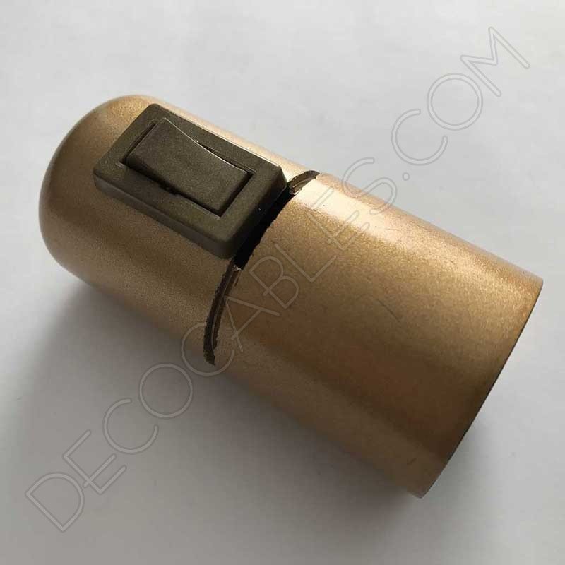Portalámparas baquelita con interruptor dorado Portalámparas baquelita con interruptor dorado