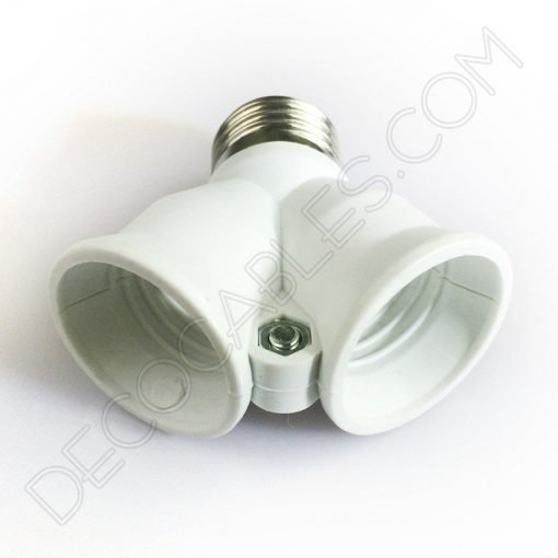 Portalámparas doble casquillo E27 blanco