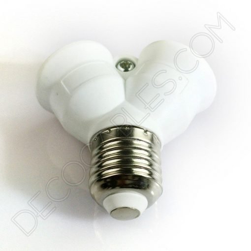 Portalámparas doble casquillo E27 blanco