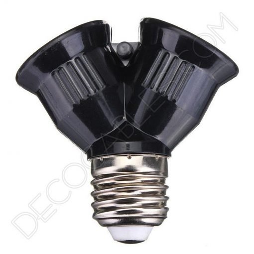 Portalámparas doble casquillo E27 negro