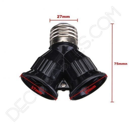 Portalámparas doble casquillo E27 negro