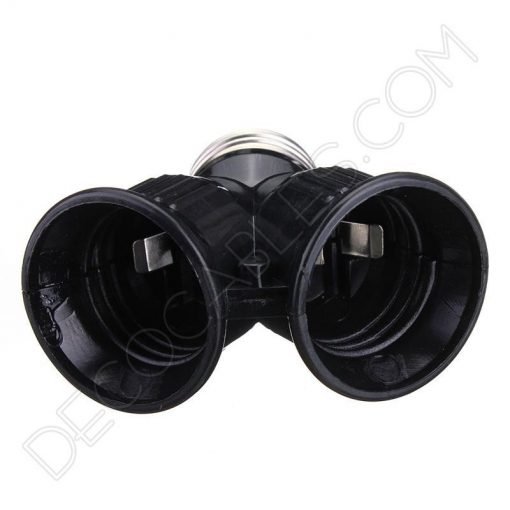 Portalámparas doble casquillo E27 negro