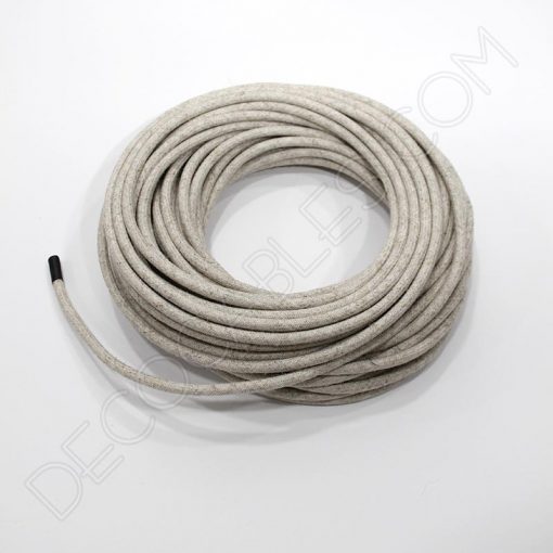 Cable textil eléctrico (Lino) 2 Cable eléctrico redondo de tela lino