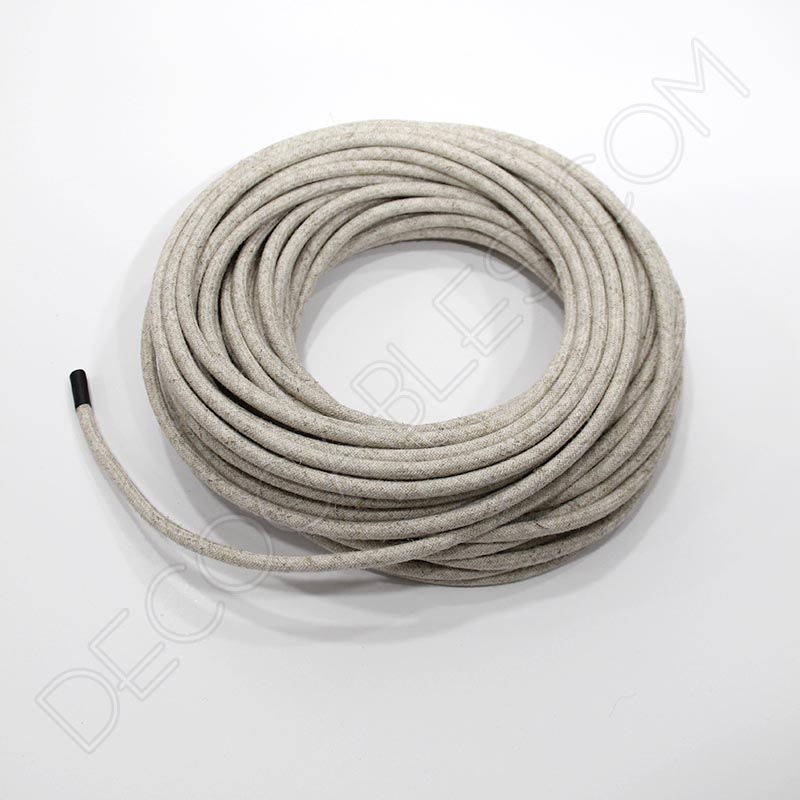 Cable eléctrico redondo de tela lino Cable eléctrico redondo de tela lino