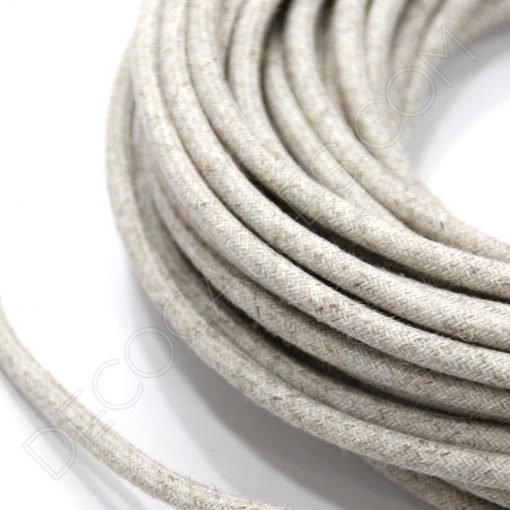 Cable eléctrico redondo de tela lino