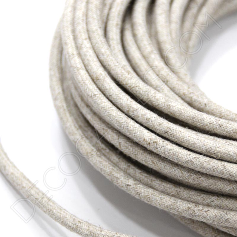 Cable eléctrico redondo de tela lino Cable eléctrico redondo de tela lino