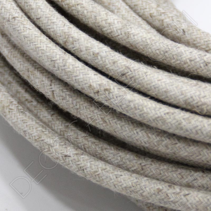 Cable eléctrico redondo de tela lino Cable eléctrico redondo de tela lino