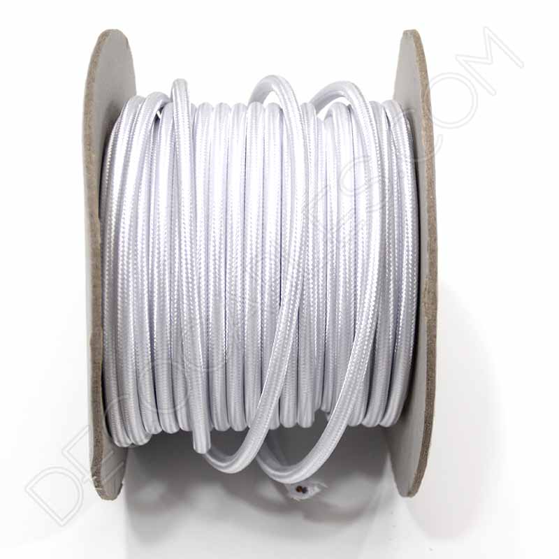 Cable eléctrico redondo de tela de color blanco Cable eléctrico redondo de tela de color blanco