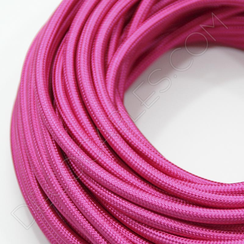 Cable eléctrico redondo de tela de color rosa fucsia Cable eléctrico redondo de tela de color rosa fucsia