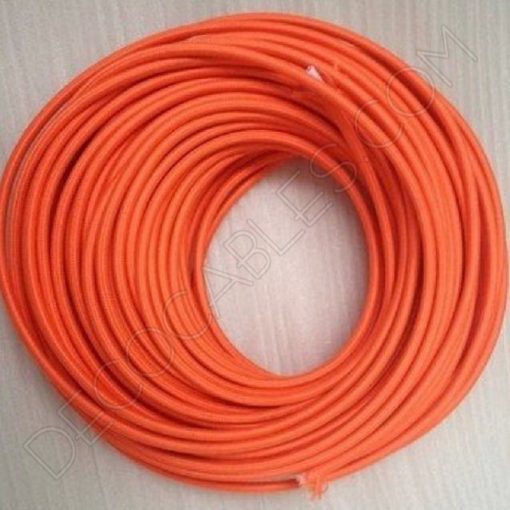 Cable eléctrico redondo de tela de color naranja