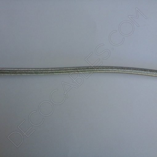 Cable eléctrico redondo metálico de color plata