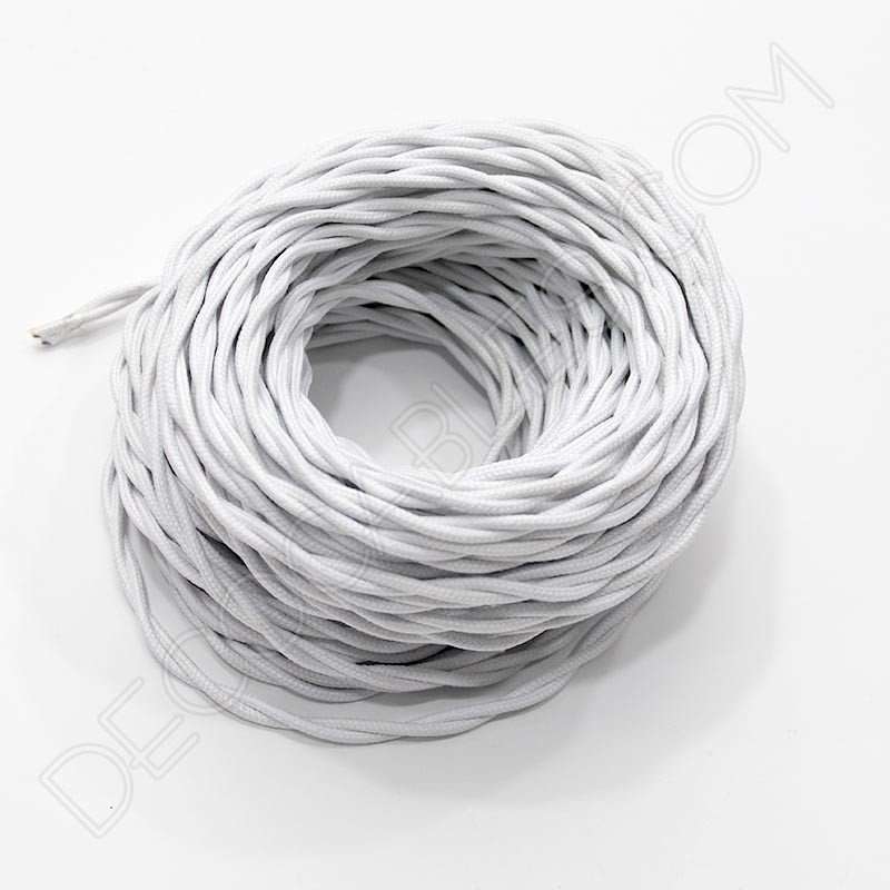 Cable eléctrico trenzado de color blanco Cable eléctrico trenzado de color blanco