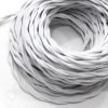 Cable trenzado algodón (Blanco) 2x1,5mm 5 Cable eléctrico trenzado de color blanco