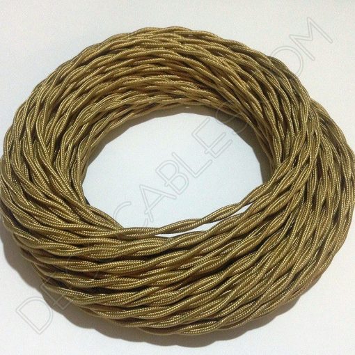 Cable eléctrico trenzado de color dorado