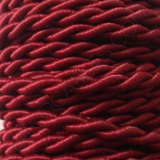 Cable eléctrico trenzado color burdeos