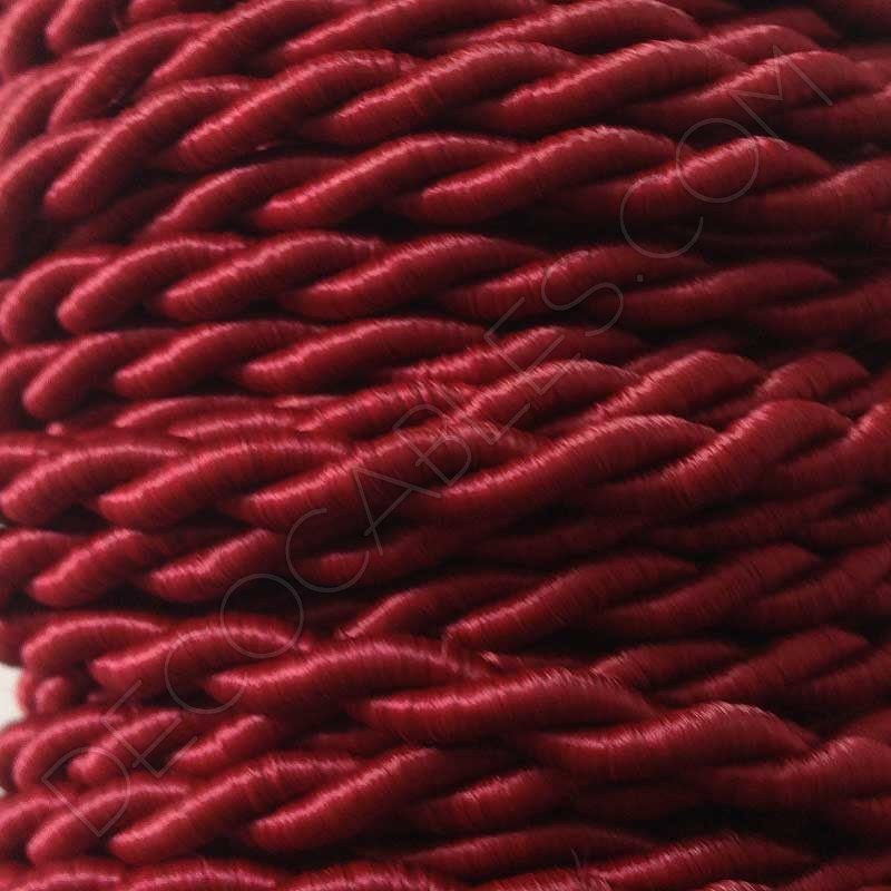 Cable eléctrico trenzado color burdeos Cable eléctrico trenzado color burdeos