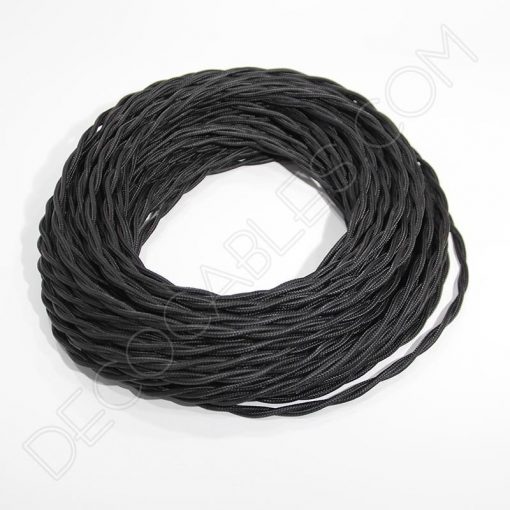 Cable eléctrico trenzado de color negro