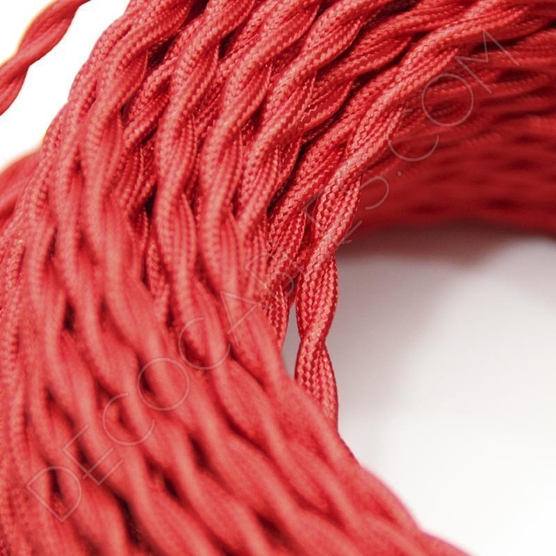Cable eléctrico trenzado en color rojo Cable eléctrico trenzado en color rojo