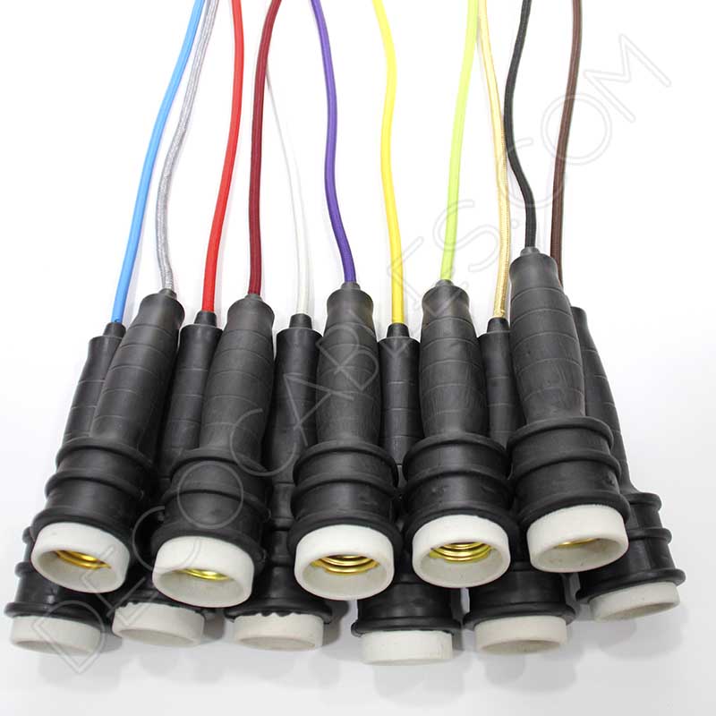 Lámpara colgante estilo industrial con cable textil Lámpara colgante estilo industrial con cable textil