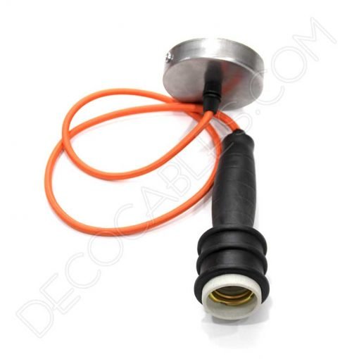 Lámpara colgante industrial 2 Lámpara colgante estilo industrial con cable textil