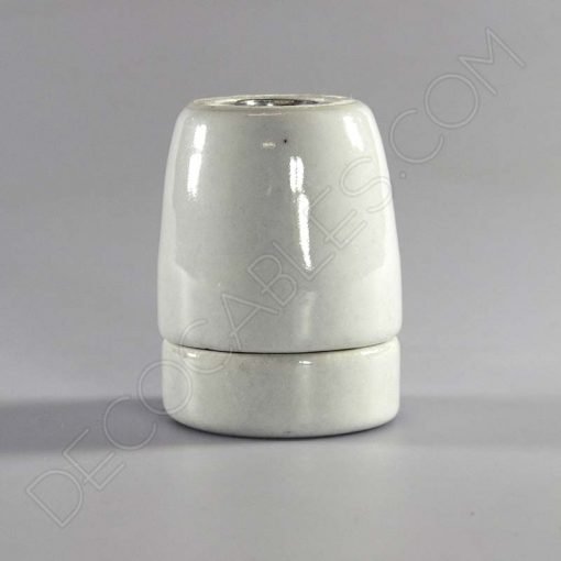 Portalámparas cerámico blanco