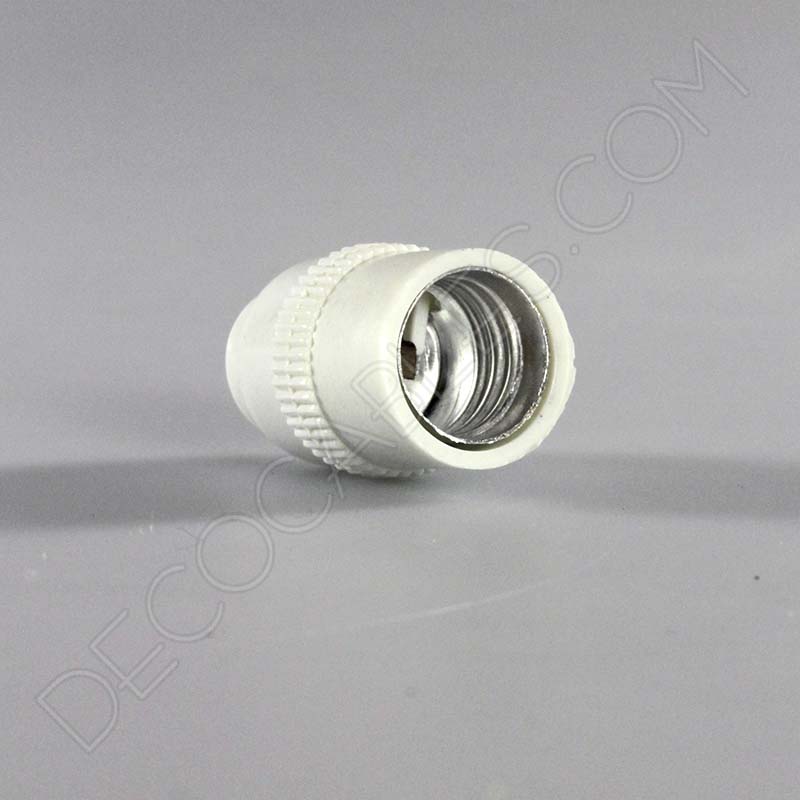 Portalámparas E14 básico de baquelita en color blanco Portalámparas E14 básico de baquelita en color blanco