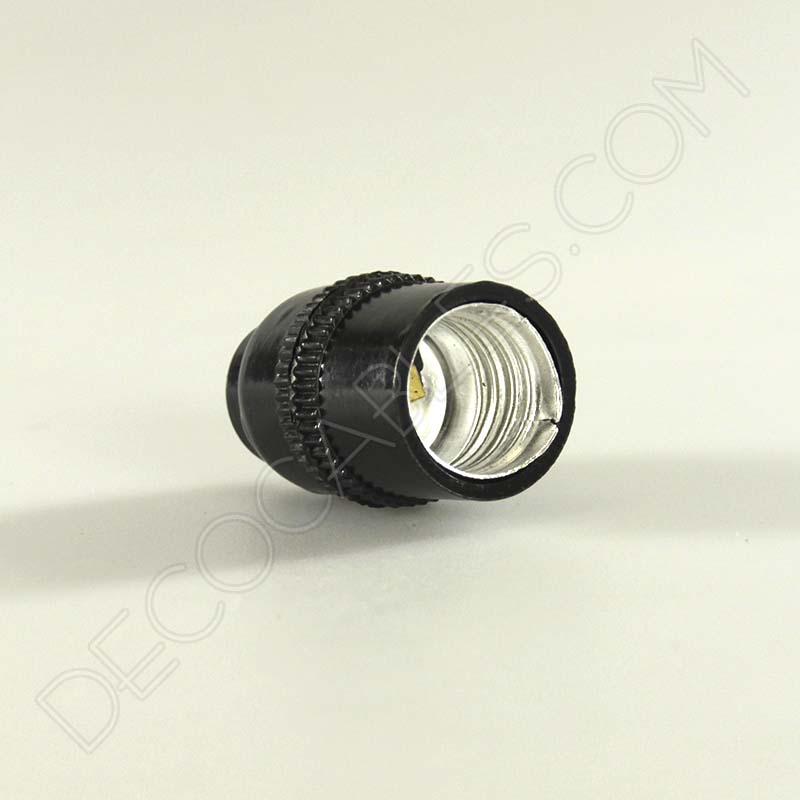 Portalámparas E14 básico de baquelita en color negro Portalámparas E14 básico de baquelita en color negro