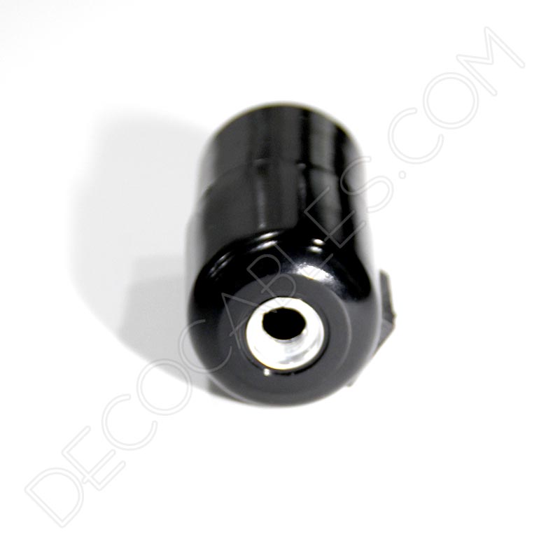 Portalámparas liso con interruptor lateral en negro Portalámparas liso con interruptor lateral en negro