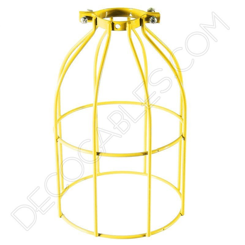 Jaula decorativa metálica para lámpara en color amarillo Jaula decorativa metálica para lámpara en color amarillo