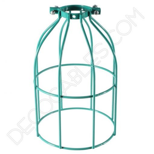 Jaula decorativa para lámparas 25 Jaula decorativa metálica para lámpara en color azul turquesa