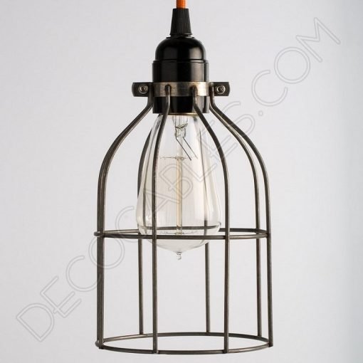 Jaula decorativa para lámparas 24 Jaula decorativa metálica para lámpara en acabado hierro