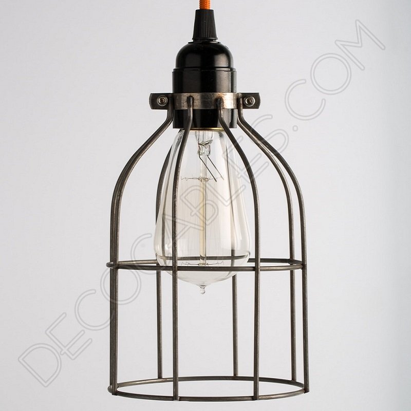 Jaula decorativa metálica para lámpara en acabado hierro Jaula decorativa metálica para lámpara en acabado hierro