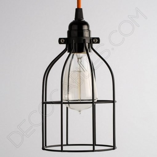 Jaula decorativa para lámparas 17 Jaula decorativa metálica para lámpara en color negro