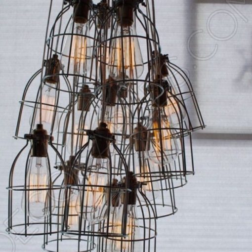 Jaula decorativa para lámparas 15 Jaula decorativa metálica para lámpara en color negro