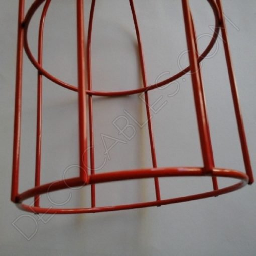 Jaula decorativa para lámparas 3 Jaula decorativa metálica para lámpara en color rojo