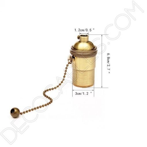 Portalámparas vintage metálico con cadena 5 Portalámparas vintage metálico con cadena color oro