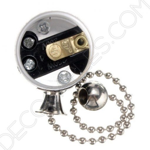 Portalámparas vintage metálico con cadena 10 Portalámparas vintage metálico con cadena cromado