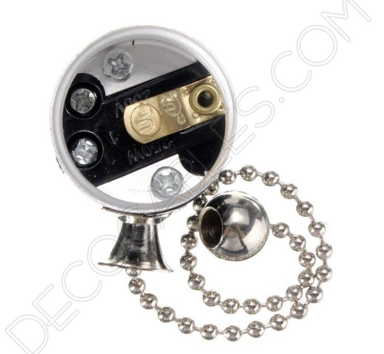 Portalámparas vintage metálico con cadena cromado Portalámparas vintage metálico con cadena cromado