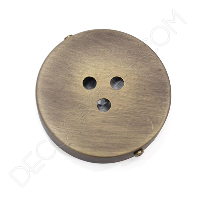 Soporte florón de techo para lámpara de 3 salidas color anticuario Soporte florón de techo para lámpara de 3 salidas color anticuario