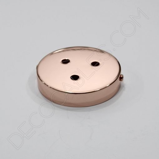 Soporte florón de techo para lámpara cobre de 3 salidas
