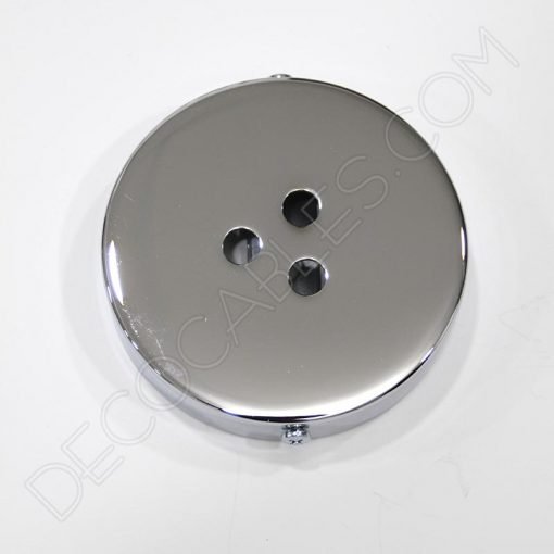 Soporte florón de techo para lámpara de 3 salidas cromado