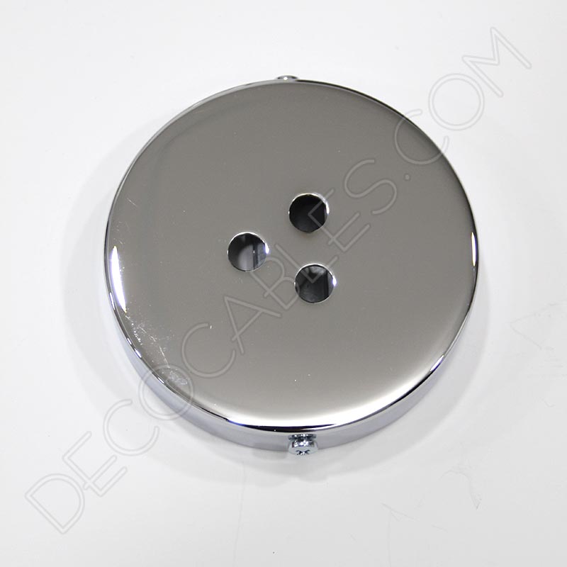 Soporte florón de techo para lámpara de 3 salidas cromado Soporte florón de techo para lámpara de 3 salidas cromado