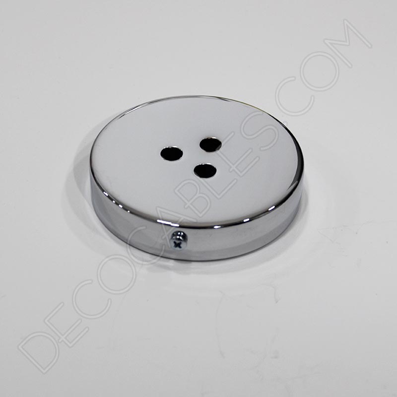 Soporte florón de techo para lámpara de 3 salidas cromado Soporte florón de techo para lámpara de 3 salidas cromado