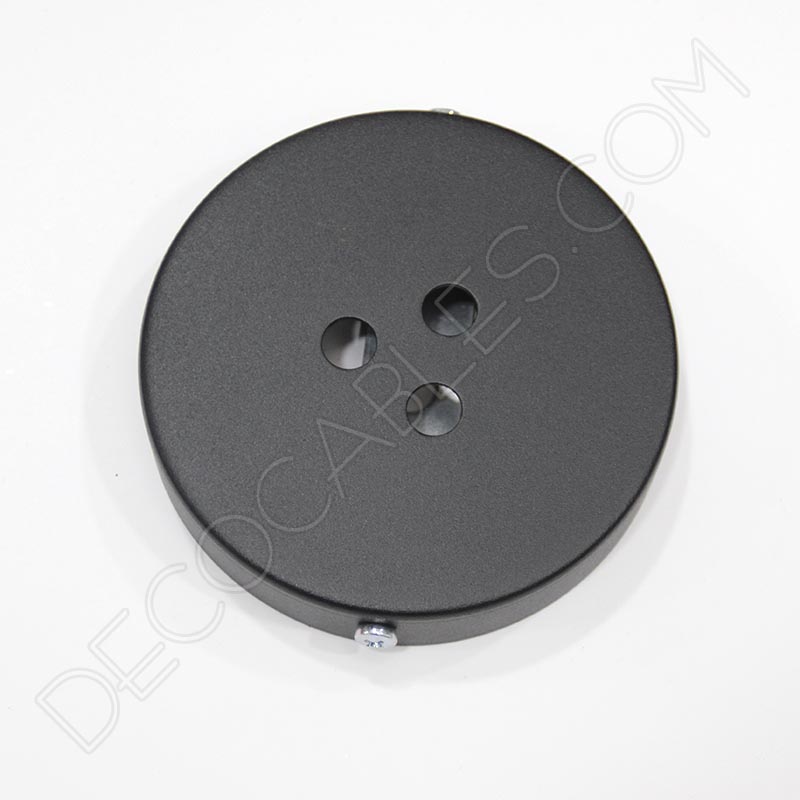 Soporte florón de techo para lámpara de 3 salidas color negro Soporte florón de techo para lámpara de 3 salidas color negro