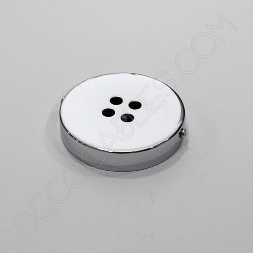 Soporte florón de techo para lámpara de 4 salidas cromado